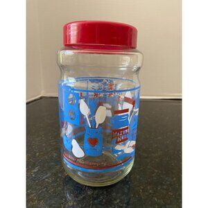 Vintage Maxwell House Instant Coffee 7" Glass Jar, Country Kitchen Print